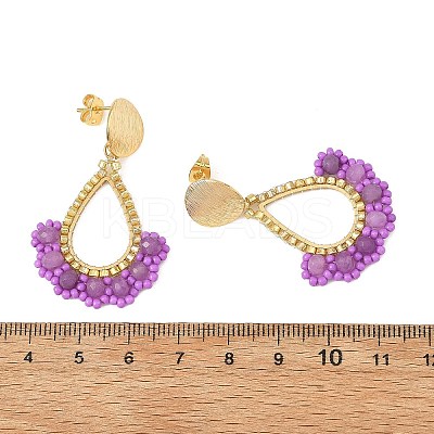 201 Stainless Steel Stud Earrings EJEW-MZ00809-01-1