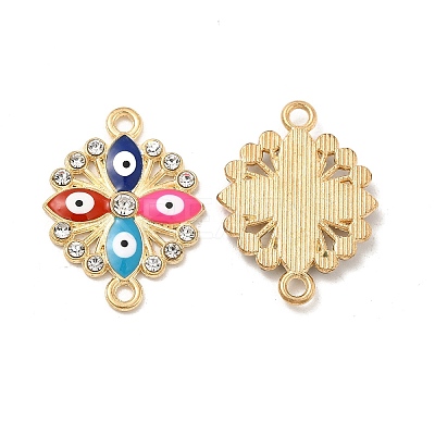 Colorful Evil Eye Alloy Enamel Connector Charms FIND-H039-62KCG-1