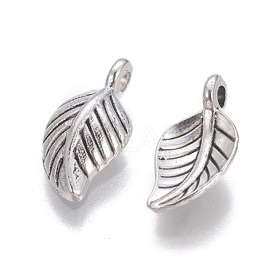 Tibetan Style Alloy Leaf Pendants LS-TIBEP-1011-AS-LF-1