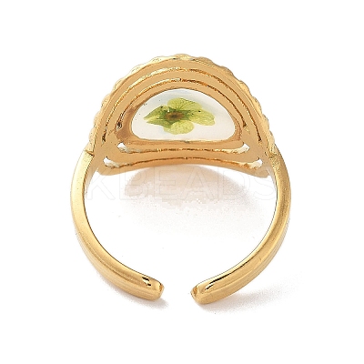304 Stainless Steel Open Cuff  Rings for Women RJEW-M020-05G-02-1