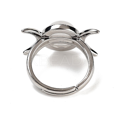 Natural Quartz Crystal Adjustable Rings RJEW-K271-01P-09-1