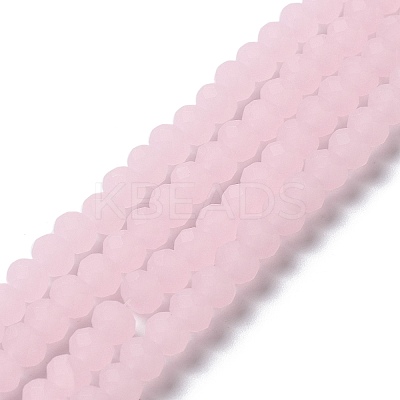 Imitation Jade Solid Color Glass Beads Strands EGLA-A034-J6mm-MD-M-1