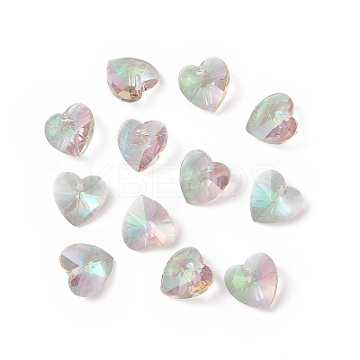 Transparent Faceted Glass Charms RGLA-L026-B15-1