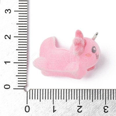 Flocky Opaque Resin Pendants RESI-G105-06E-1
