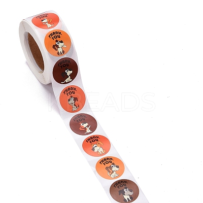 Flat Round Paper Thank You Stickers LS-DIY-C042-12C-1