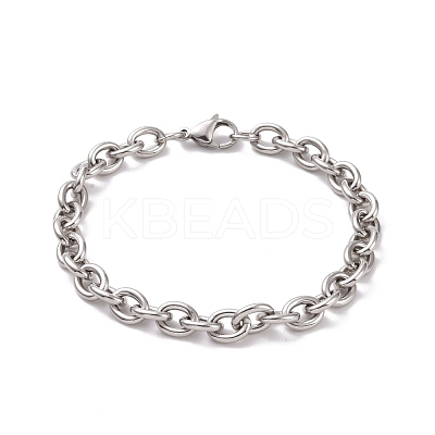 Non-Tarnish 201 Stainless Steel Chunk Cable Chains Bracelet for Men Women BJEW-G618-04P-B02-1