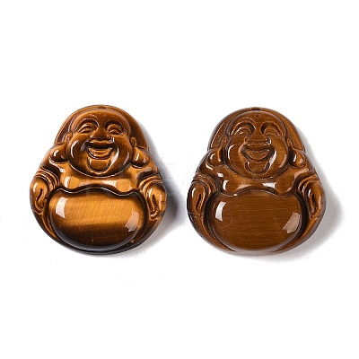 Natural Tiger Eye Carved Pendants G-I361-01A-1