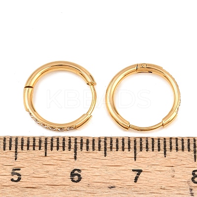 304 Stainless Steel Clear Cubic Zirconia Hoop Earrings EJEW-L307-05G-1