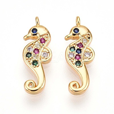 Brass Micro Pave Cubic Zirconia Pendants KK-N261-16G-1