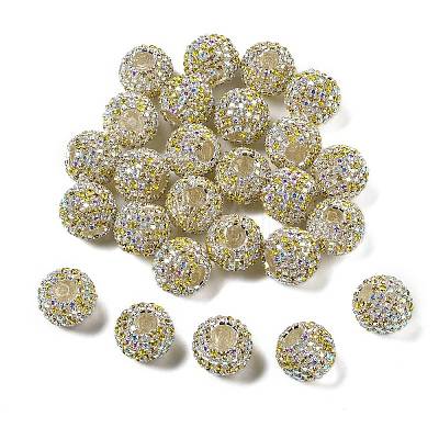 Sparkle Glass Rhinestone Round Beads OACR-S048-01B-1