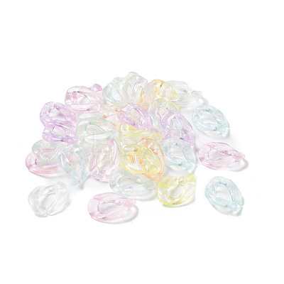 Luminous Rainbow Iridescent Plating Transparent Acrylic Linking Rings OACR-Z013-21-1