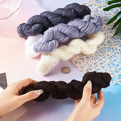 6 Bundles 6 Colors Acrylic Fiber Yarn OCOR-TA0003-17-1
