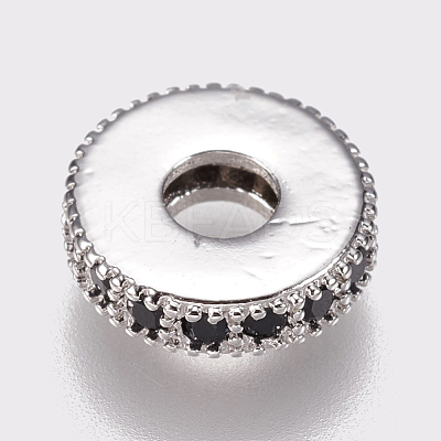 Brass Micro Pave Cubic Zirconia Bead Spacers ZIRC-K074-11A-02P-1