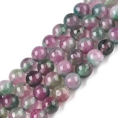 Dyed Natural White Jade Beads Strands G-T138-6mm-210-3-1