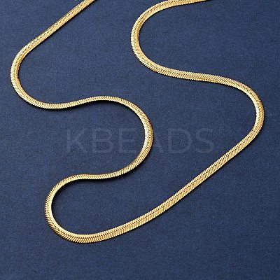 2.5MM 304 Stainless Steel Flat Snake Chain Necklaces NJEW-P338-05G-1