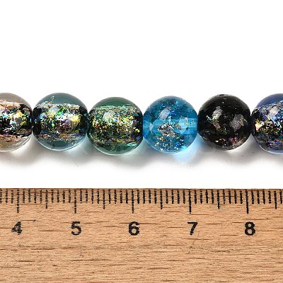 Handmade Dichroic Foil Glass Beads Strands DICH-U001-05J-1