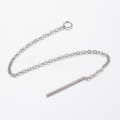 Non-Tarnish 304 Stainless Steel Chain Stud Earring Findings STAS-H434-58P-1