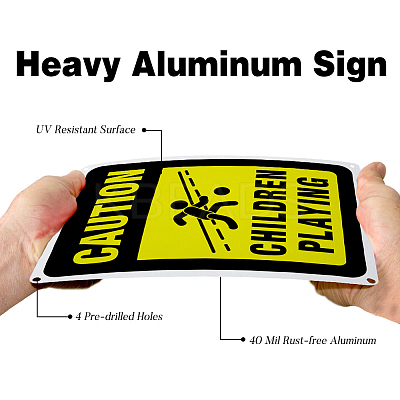 UV Protected & Waterproof Aluminum Warning Signs AJEW-GL0001-01A-01-1