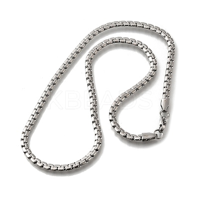201 Stainless Steel Box Chain Necklaces for Men STAS-V011-01A-P-1-1