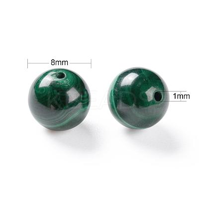 100Pcs 8mm Natural Malachite Round Beads DIY-LS0002-33-1