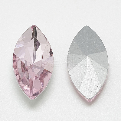 Pointed Back Glass Rhinestone Cabochons RGLA-T083-7x15mm-10-1