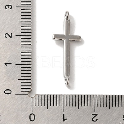 Rack Plating Brass Religion Cross Connector Charms Links KK-U027-04P-1