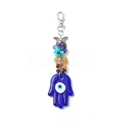 Handmade Lampwork Evil Eye Pendant Decoration HJEW-JM00773-1