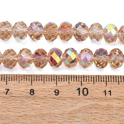 Electroplate Transparent Glass Beads Strands EGLA-A046-01C-22-1