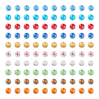 200Pcs 10 Color Electroplate Glass Bead Strands EGLA-KS0001-02-1