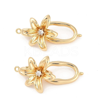 Brass Micro Pave Clear Cubic Zirconia Fold Over Clasps KK-U043-17G-1