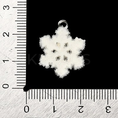 Christmas Flocky Opaque Resin Pendants LS-RESI-C064-01C-1