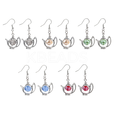 Trendy Tibetan Style Teapot Dangle Earrings EJEW-JE00461-1
