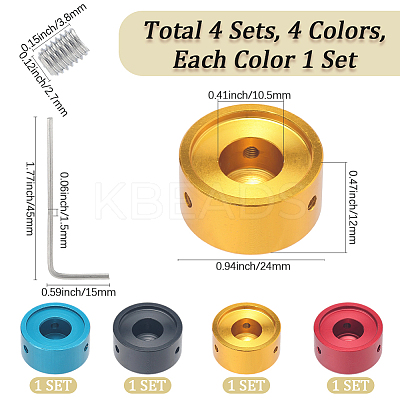 4 Box 4 Colors Alloy Guitar Pedal Switch Covers FIND-CN0002-23-1