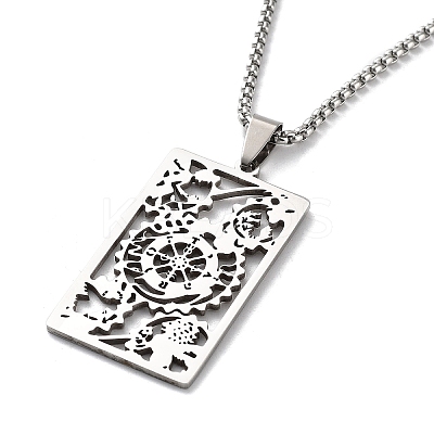 Non-Tarnish 201 Stainless Steel Pendant Necklaces NJEW-K253-24P-1