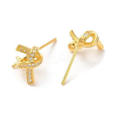 925 Sterling Silver Micro Pave Cubic Zirconia Stud Earing Findings STER-P056-08G-1