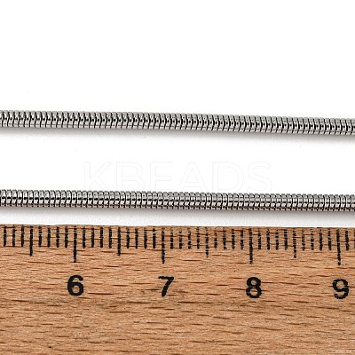 1MM 304 Stainless Steel Round Snake Chain Necklaces NJEW-P338-06P-1