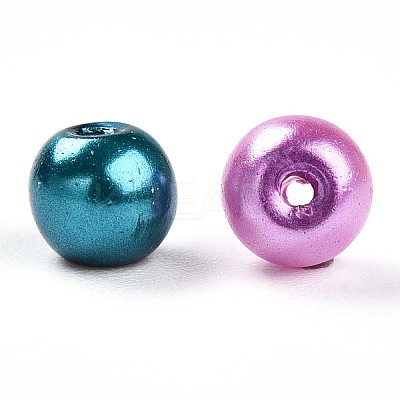 Baking Paint Pearlized Glass Pearl Beads HY-Q003-4mm-M01-1