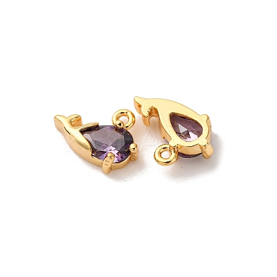 Brass Micro Pave Cubic Zirconia Pendants KK-K382-29G-01-1