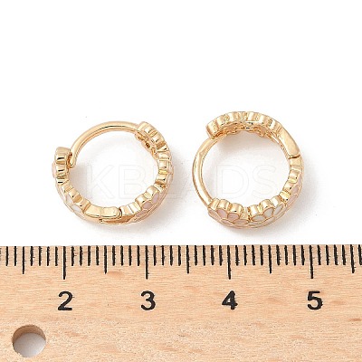 Daisy Brass Enamel Hoop Earrings for Women LS-EJEW-G434-01G-02-1