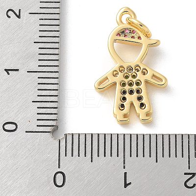 Brass Micro Pave Cubic Zirconia Pendants KK-P292-21E-G-1