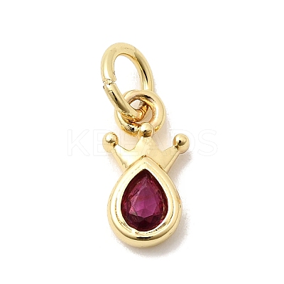 Brass Cubic Zirconia Charms KK-G554-01C-04-1