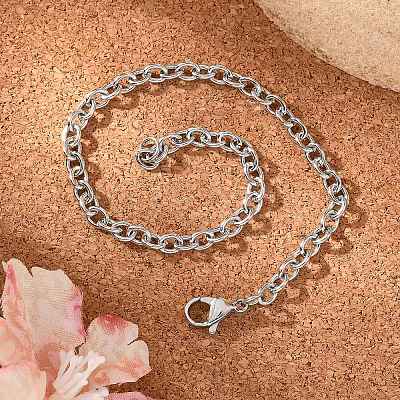 Tarnish Resistant 304 Stainless Steel Cable Chain Bracelets BJEW-M188-06-1