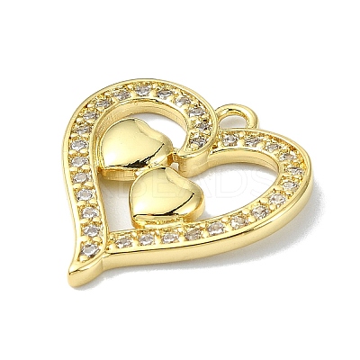 Rack Plating Real 18K Gold Plated Brass Micro Pave Cubic Zirconia KK-B084-19G-02-1