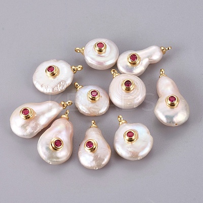 Natural Cultured Freshwater Pearl Pendants PEAR-F008-31G-06-1