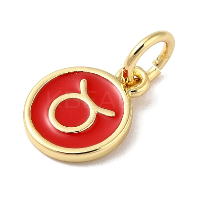 Real 18K Gold Plated Brass Enamel Charms KK-L216-001G-D03-1