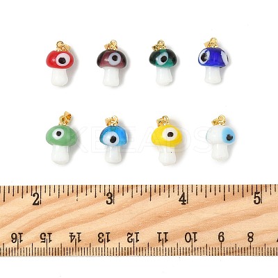 16Pcs 8 Colors Handmade Lampwork Pendants LAMP-FS0001-47-1