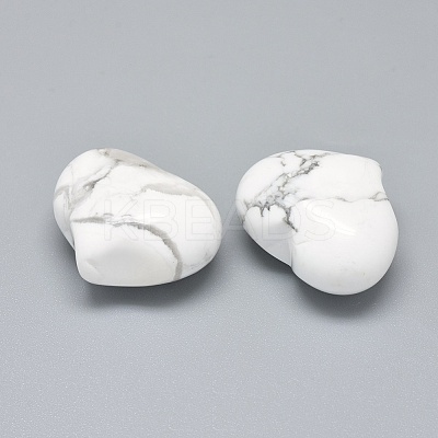 Natural Howlite Heart Palm Stone G-F637-11J-1