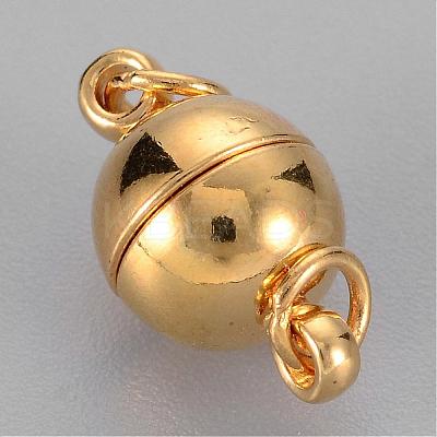 Brass Magnetic Clasps with Loops X-KK-MC020-G-NF-1