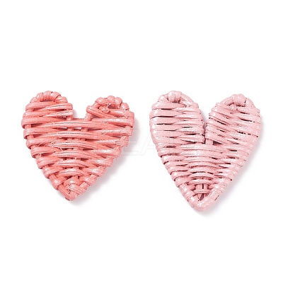 Handmade Spray Painted Reed Cane/Rattan Woven Beads WOVE-XCP0001-05-1