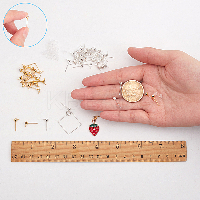 Brass Post Earring Findings KK-SC0001-61-1
